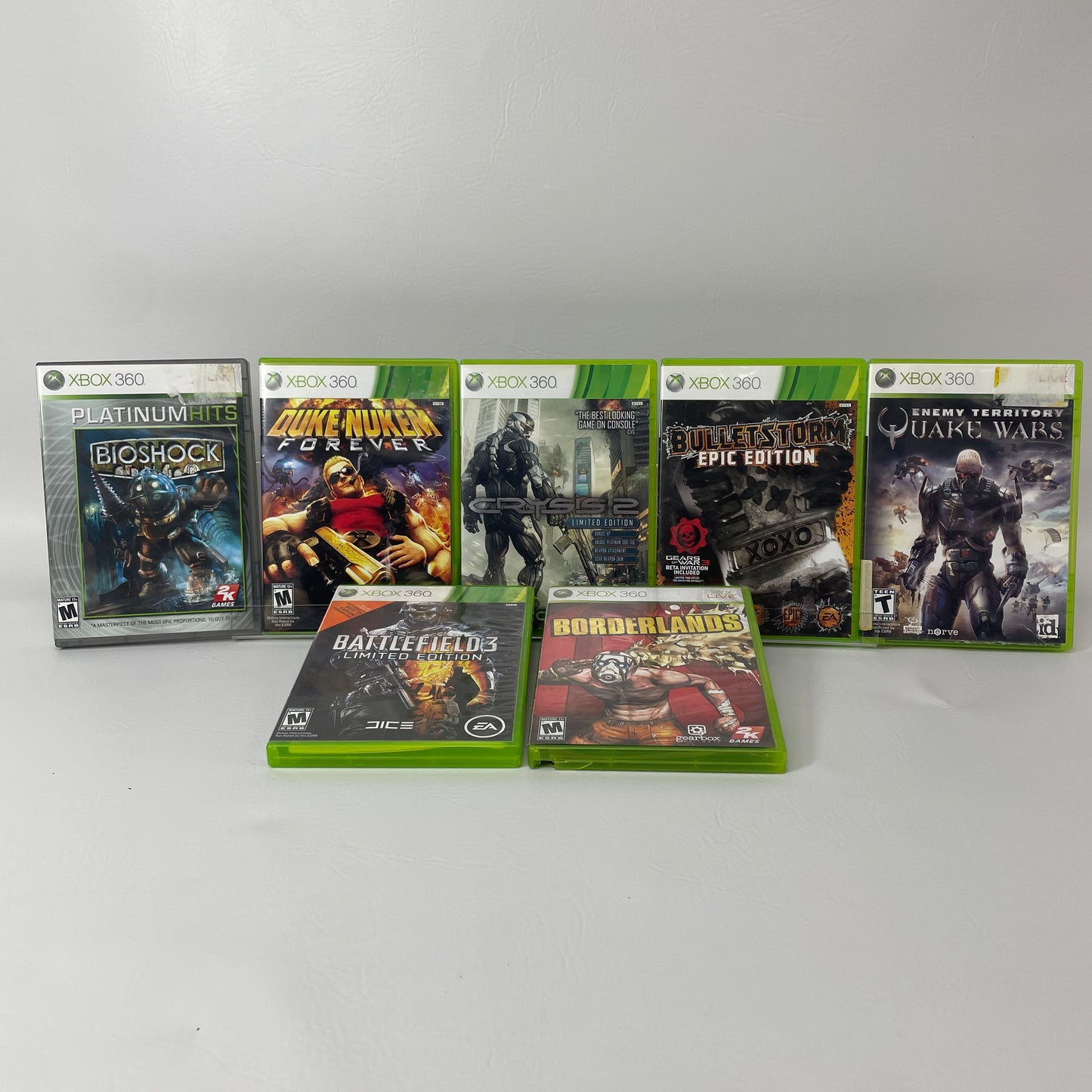 Lot of 7 Microsoft Xbox 360 Games Battlefield 3 Borderlands BioShock Crysis 2 