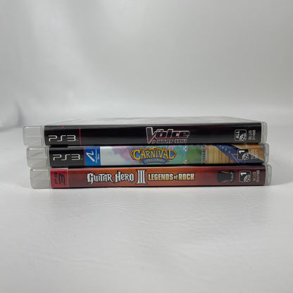 Lot of 3 PS3 Games Guitar Hero III Legends of Rock Carnival Island The Voice
