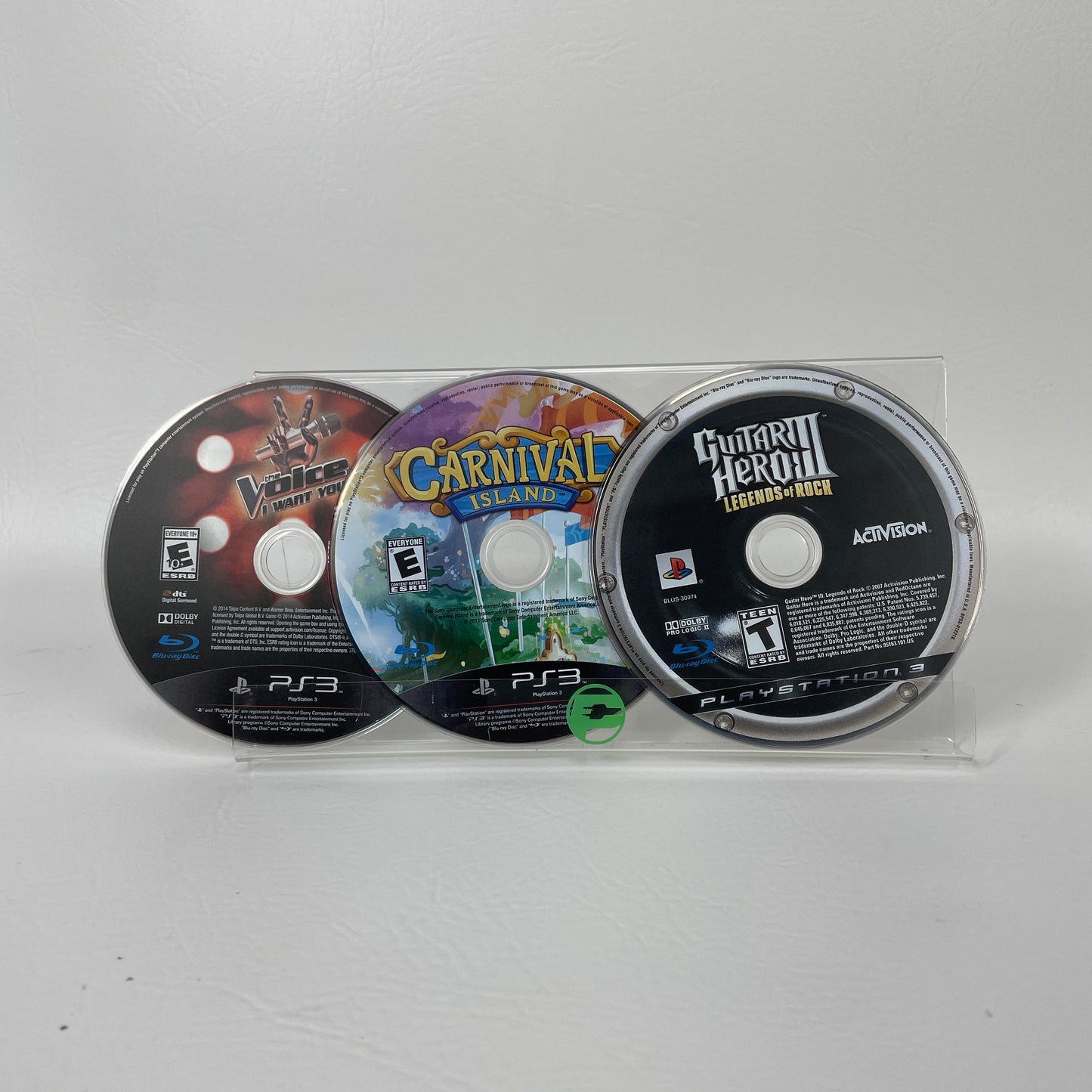 Lot of 3 PS3 Games Guitar Hero III Legends of Rock Carnival Island The Voice