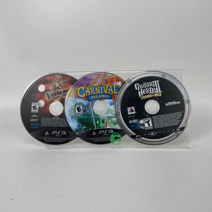 Lot of 3 PS3 Games Guitar Hero III Legends of Rock Carnival Island The Voice