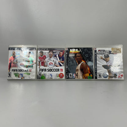 Lot of 4 PS3 Sports Games FIFA 11 FIFA 12 NBA 07 MLB 2K Major League Baseball