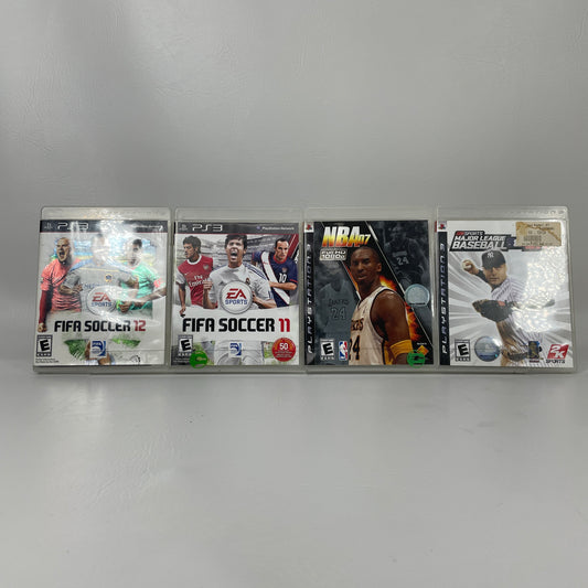 Lot of 4 PS3 Sports Games FIFA 11 FIFA 12 NBA 07 MLB 2K Major League Baseball