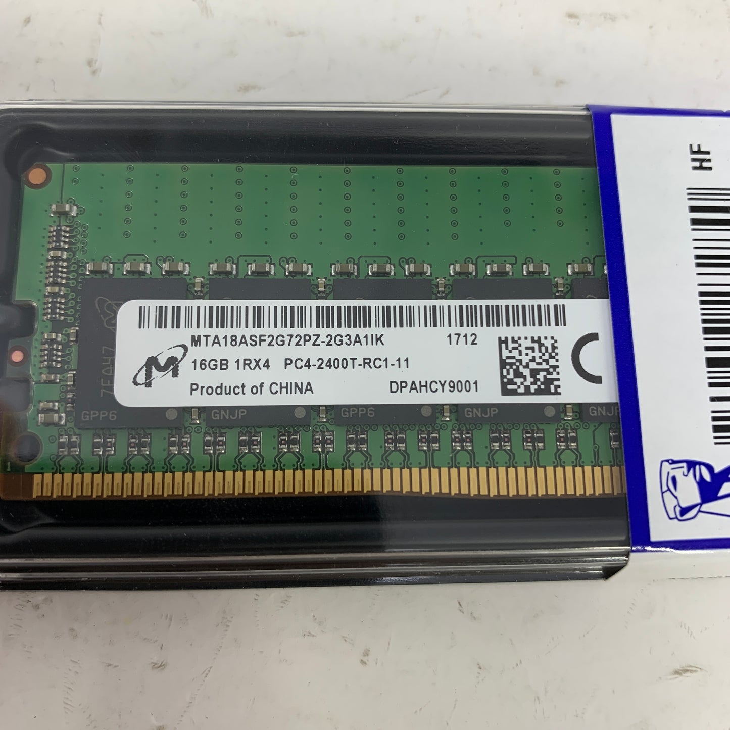 New Micron  PC4-2400T-RC1 16GB (1x16GB) RAM DDR4 2400MHz MTA18ASF2G72PZ-2G3A1IK