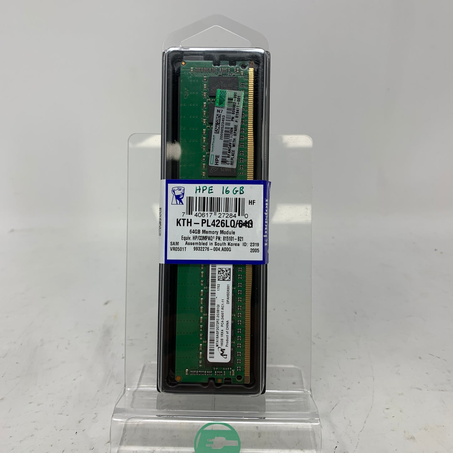 New Micron  PC4-2400T-RC1 16GB (1x16GB) RAM DDR4 2400MHz MTA18ASF2G72PZ-2G3B1QI