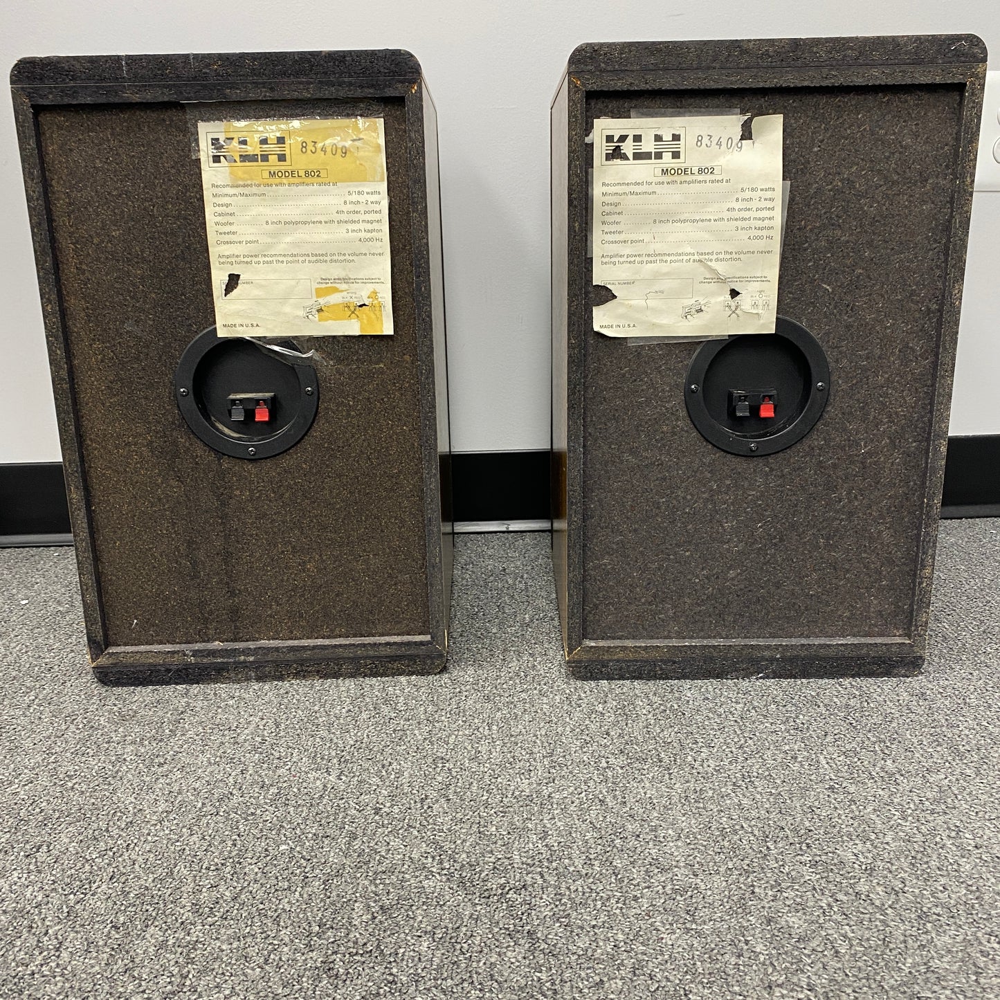 KLH 802 2-Way Bookshelf Speakers Brown