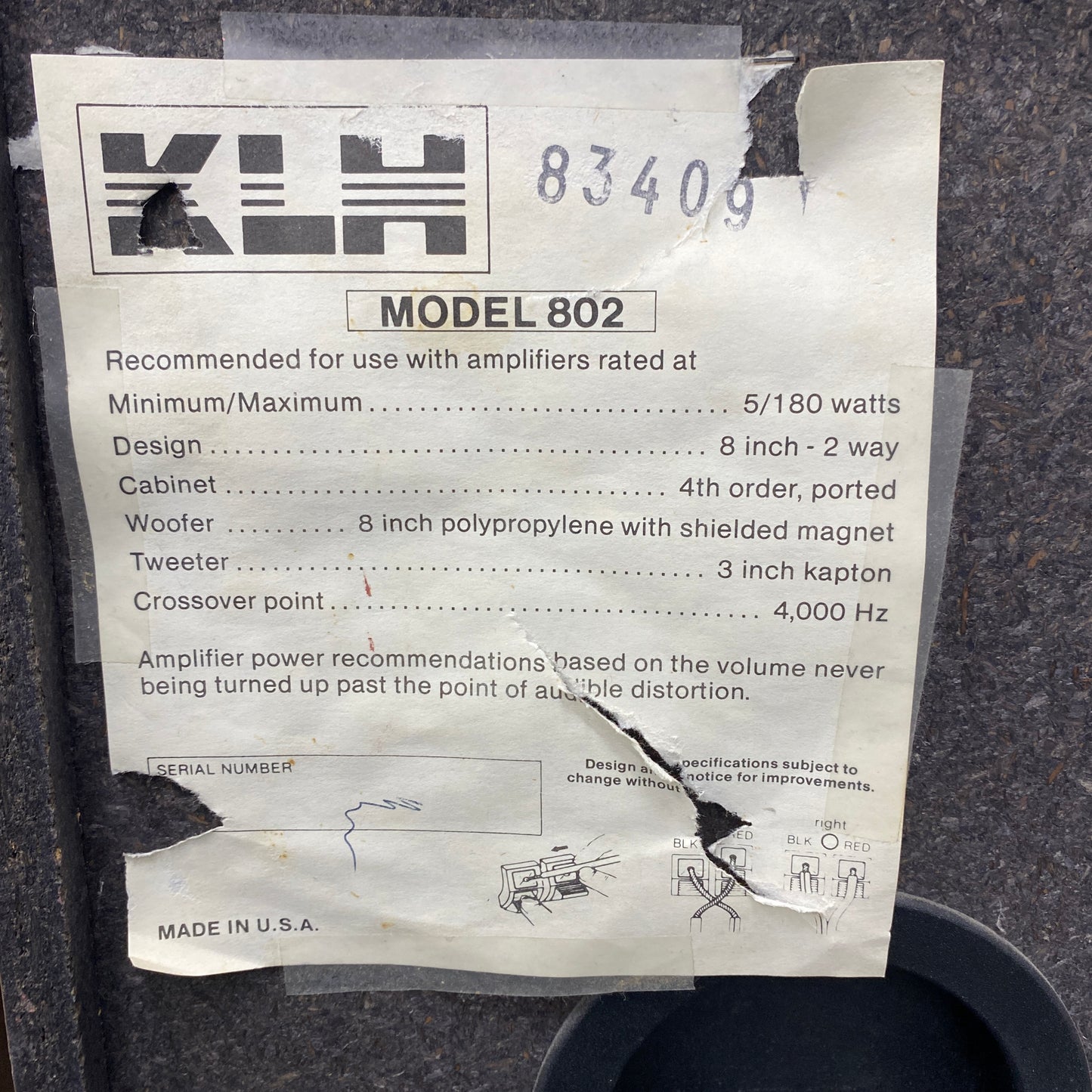 KLH 802 2-Way Bookshelf Speakers Brown