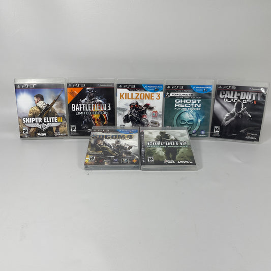Lot of 7 PS3 Games Call of Duty Black Ops II 4 Modern Warfare Battlefield 3 COD