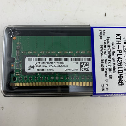 New Micron  PC4-2400T-RC1 16GB (1x16GB) RAM DDR4 2400MHz MTA18ASF2G72PZ-2G3B1QI