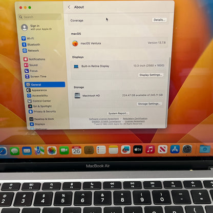 2020 Apple MacBook Air 13.3" M1 7C GPU 3.2GHz 8GB RAM 256GB SSD MGN63LL/A