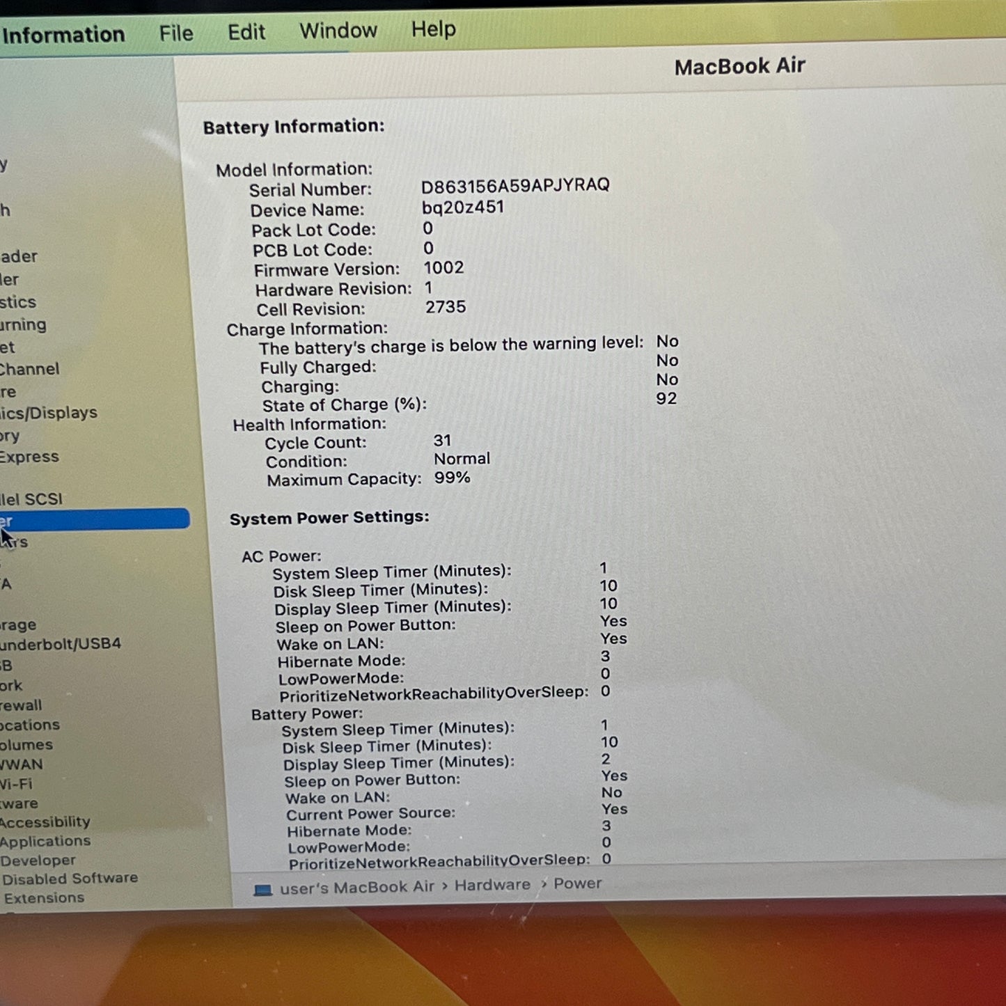 2020 Apple MacBook Air 13.3" M1 7C GPU 3.2GHz 8GB RAM 256GB SSD MGN63LL/A