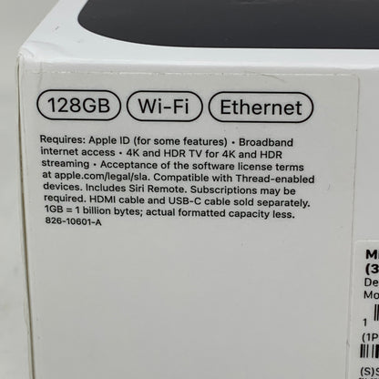 New Apple TV 4K 3rd Gen 128GB Digital HD Media Streamer MN893LL/A WiFi + 