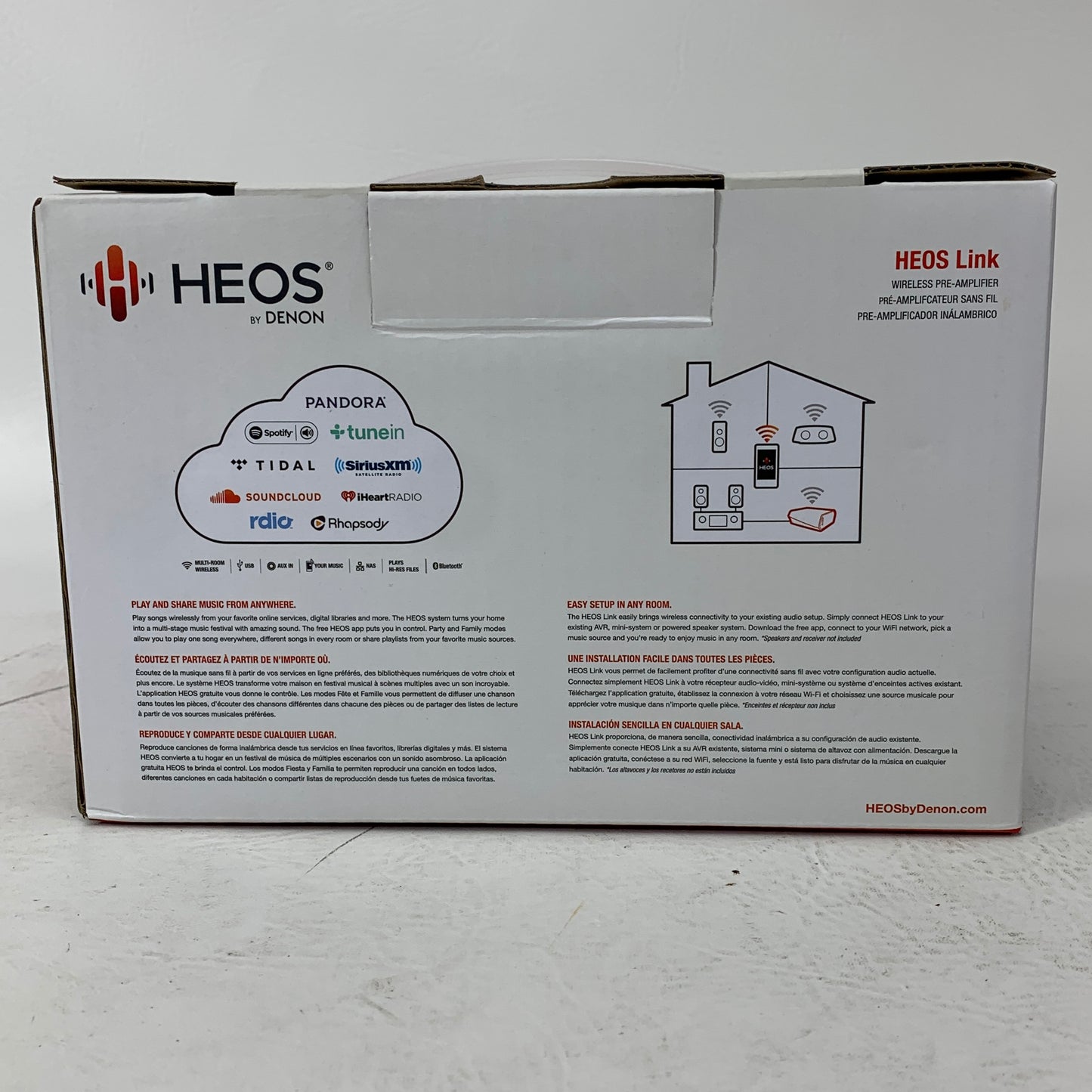 New Denon HEOS Link Wireless Pre-Amplifier Black HEOSLINKHS2SR