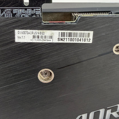 Gigabyte GeForce RTX 3070 AORUS 8GB GDDR6 Graphics Card GV-N3070AORUS M-8GD