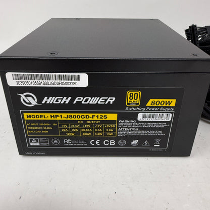 High Power HP1-J800GD-F12S 80 Plus Gold 800W Non Modular Switching Power Supply