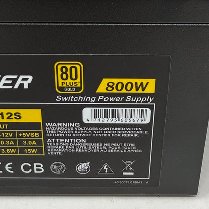 High Power HP1-J800GD-F12S 80 Plus Gold 800W Non Modular Switching Power Supply