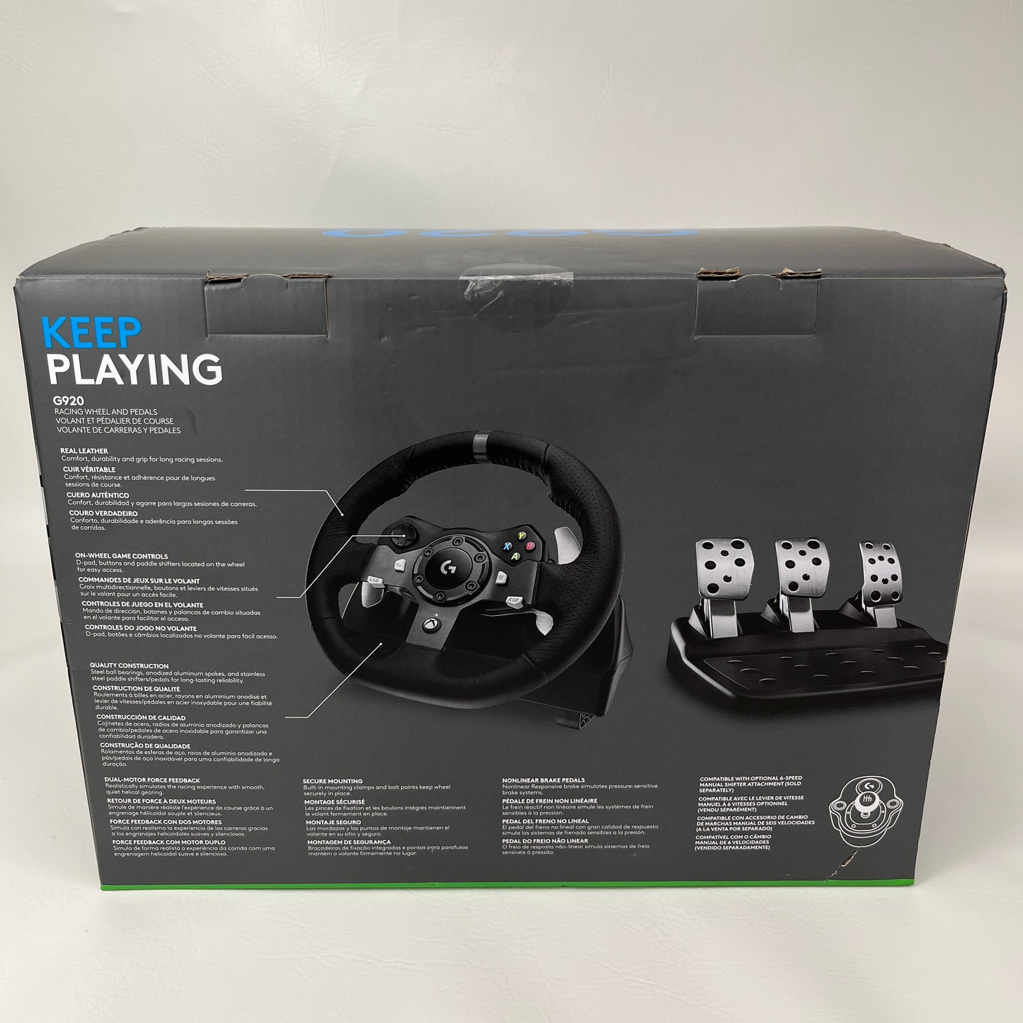 New Logitech G920 Black Driving Force Steering Wheel & Pedals for Xbox/PC