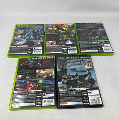 Lot of 5 Microsoft Xbox 360 Halo Wars, Halo 3, Halo 4, Halo 3: ODST & Halo Reach