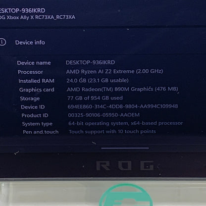 Asus ROG XBOX Ally X 7" AMD Ryzen AI Z2 Extreme 24GB RAM 1TB Black RC73XA