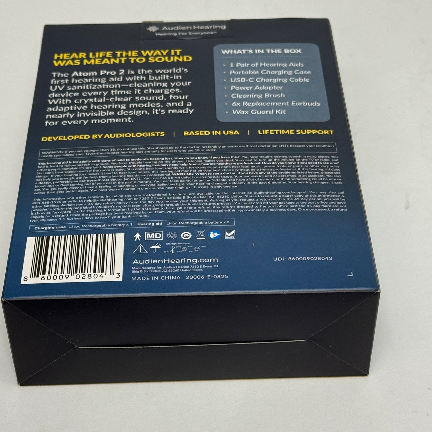 New Audien Atom Pro 2 Wireless Rechargeable OTC Hearing Aid