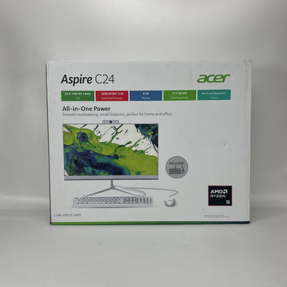 New Acer Aspire C24 GMDCR-UWR5 23.8" Ryzen 5 40 2.80GHz 8GB RAM 512GB SSD AMD