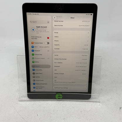 Unlocked Apple iPad 8th Gen 32GB Space Gray MYN32LL/A