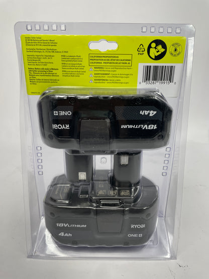 New Ryobi 18V ONE+ 4.0 Ah Lithium-Ion Battery (2-Pack) PBP2005