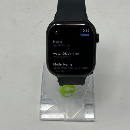 GPS Only Apple Watch Series 11 46MM Jet Black Aluminum Black Sport Band MFC24LW/A