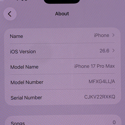  Apple iPhone 17 Pro Max 256GB Silver MFXG4LL/A