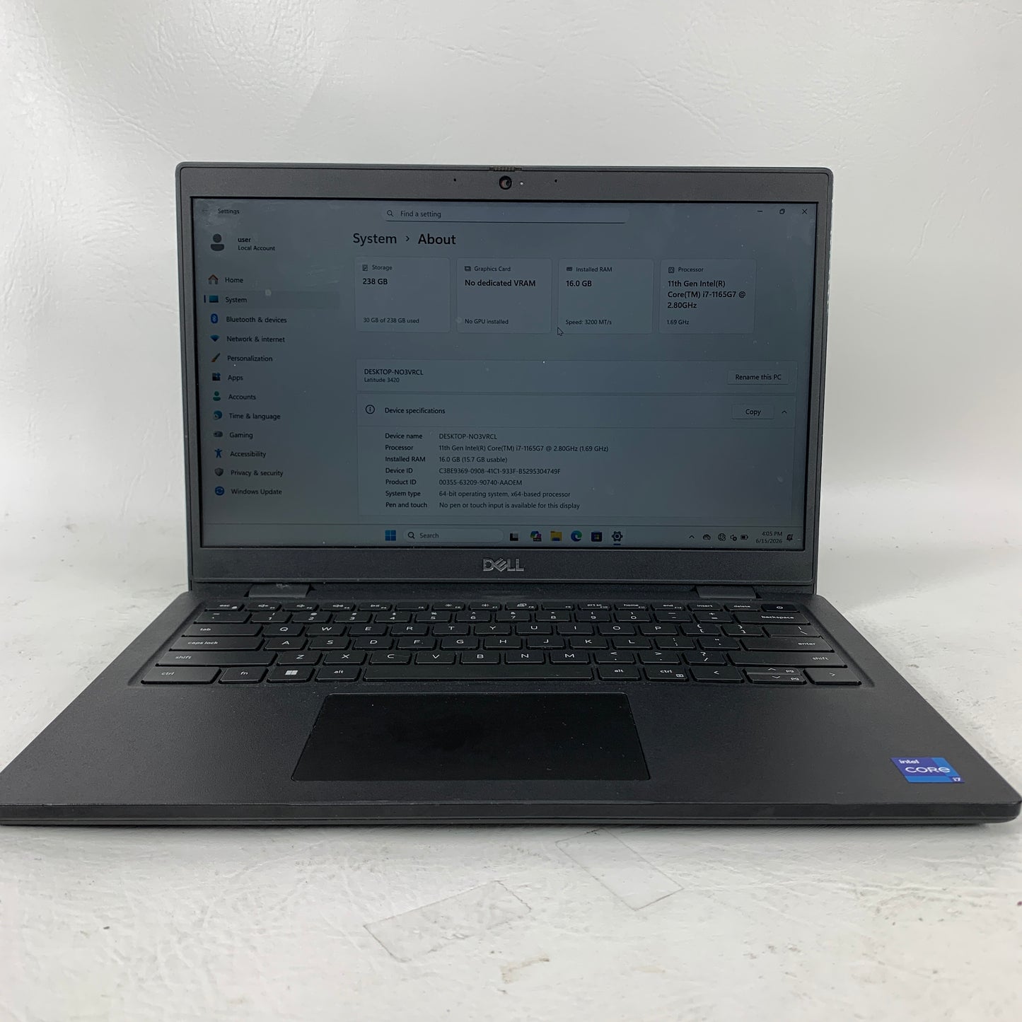 Dell Latitude 3420 14" i7-1165G7 2.8GHz 16GB RAM 256GB SSD