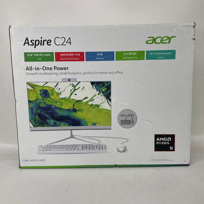 New Acer Aspire C24 GMDCR-UWR5 23.8" Ryzen 5 40 2.80GHz 8GB RAM 512GB SSD AMD