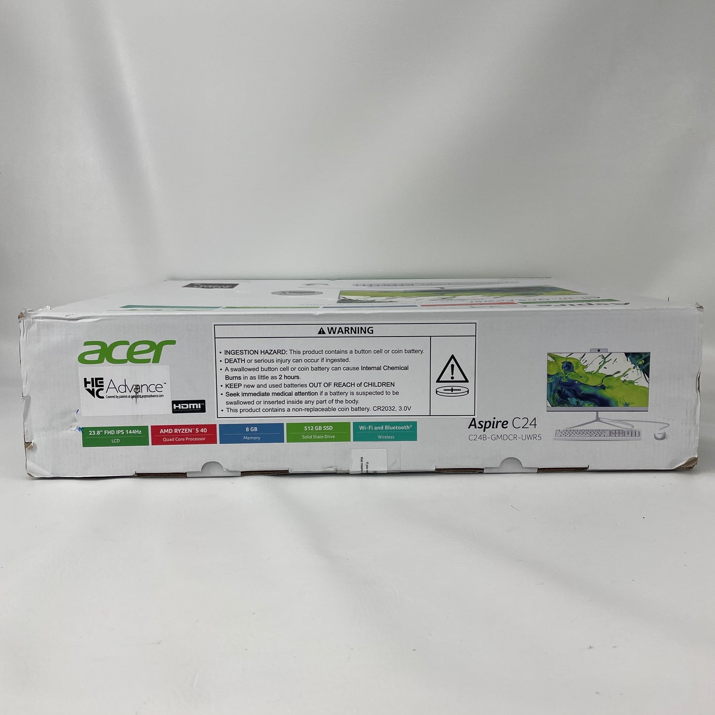 New Acer Aspire C24 GMDCR-UWR5 23.8" Ryzen 5 40 2.80GHz 8GB RAM 512GB SSD AMD