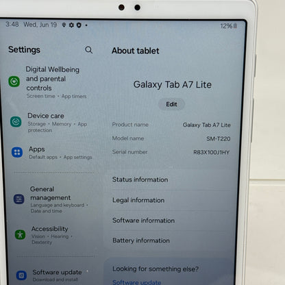 WiFi Only Samsung Galaxy Tab A7 Lite 8.7" 32GB Black SM-T220