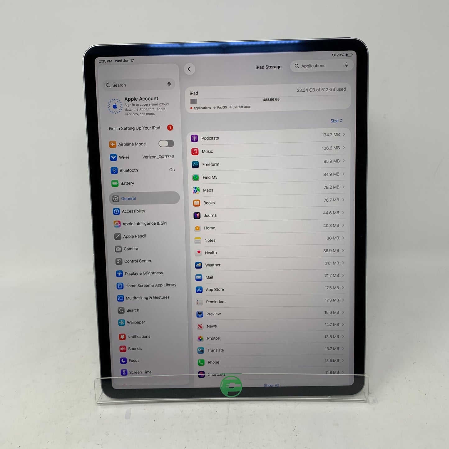 WiFi Only Apple iPad Air 13" M3 512GB Space Gray MCNT4LL/A