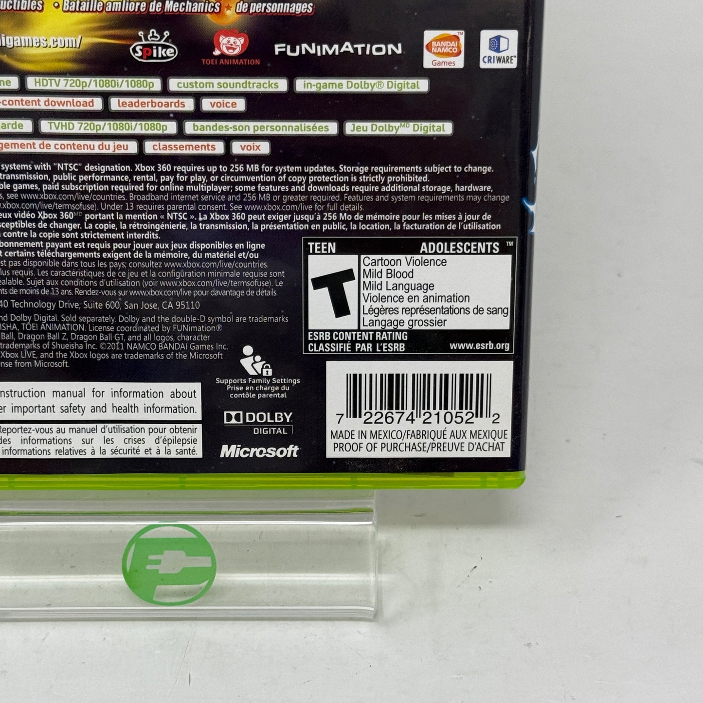 Dragon Ball Z: Ultimate Tenkaichi (Microsoft Xbox 360, 2011)