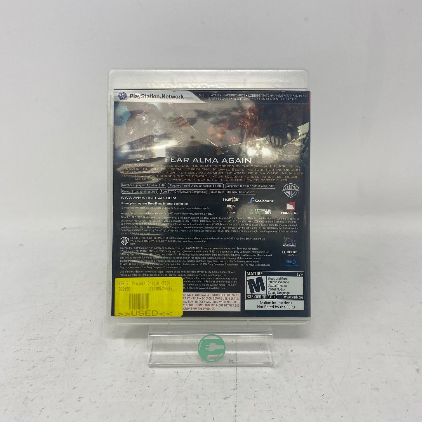 F.E.A.R. 2 Project Origin (Sony PlayStation 3 PS3, 2009)
