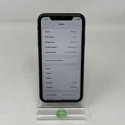 Factory Unlocked Apple iPhone 11 64GB Black MWKM2LL/A