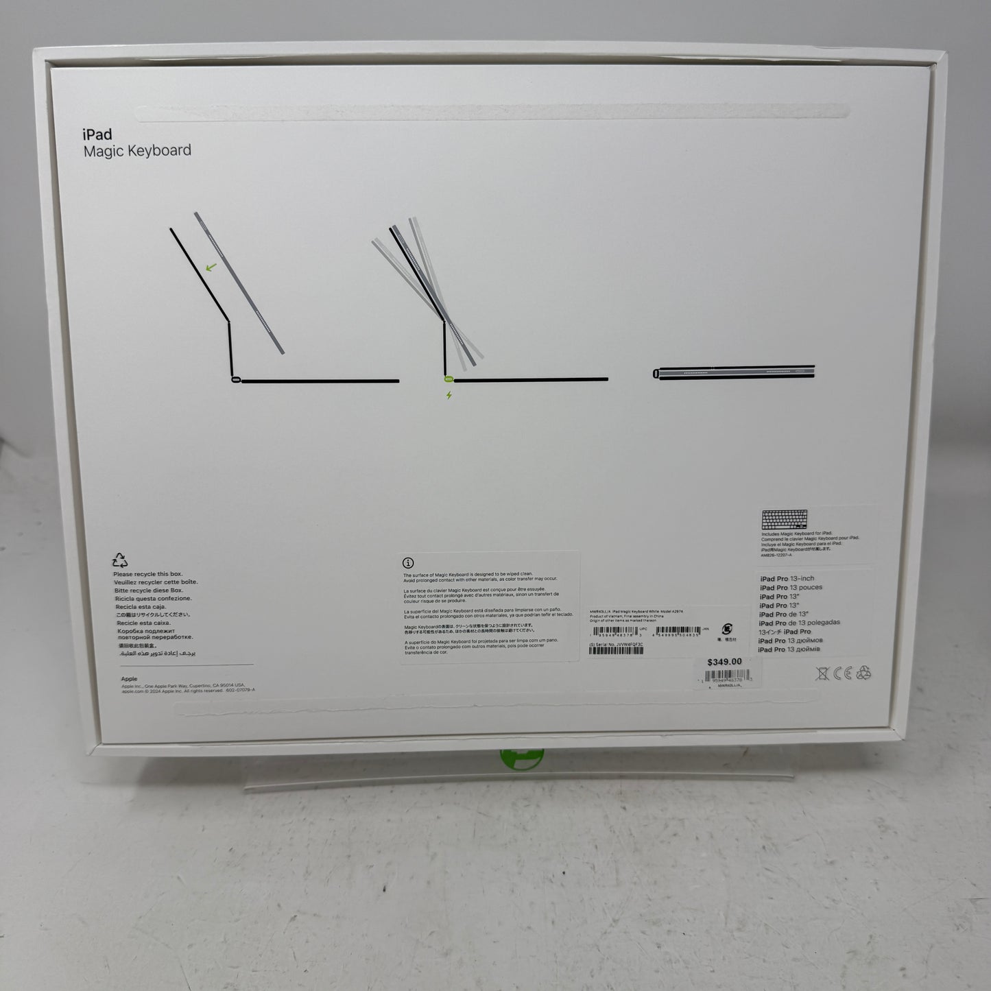 Apple Magic Keyboard for iPad Pro 13" Keyboard Folio Case White MWR43LLA