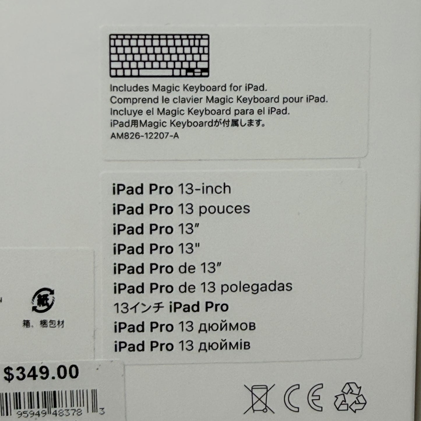 Apple Magic Keyboard for iPad Pro 13" Keyboard Folio Case White MWR43LLA