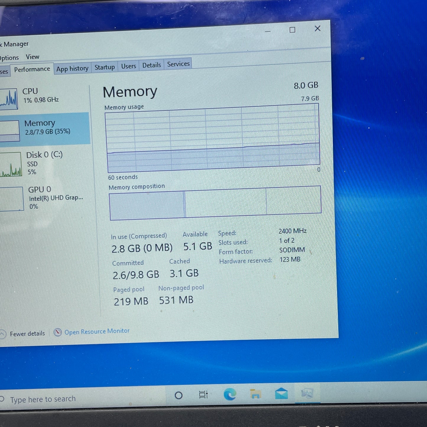 Dell Inspiron 3583 15.6" i3-8145u 2.1GHz 8GB RAM 128GB SSD