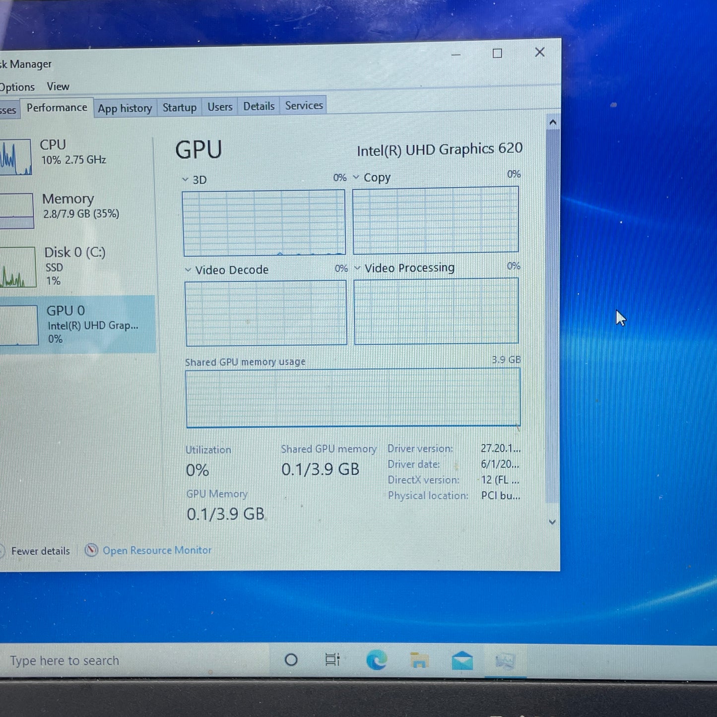 Dell Inspiron 3583 15.6" i3-8145u 2.1GHz 8GB RAM 128GB SSD