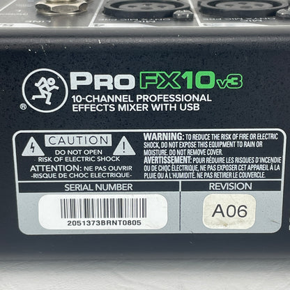 Mackie Pro FX10 v3 10-Channel Professional Effects Mixer With USB
