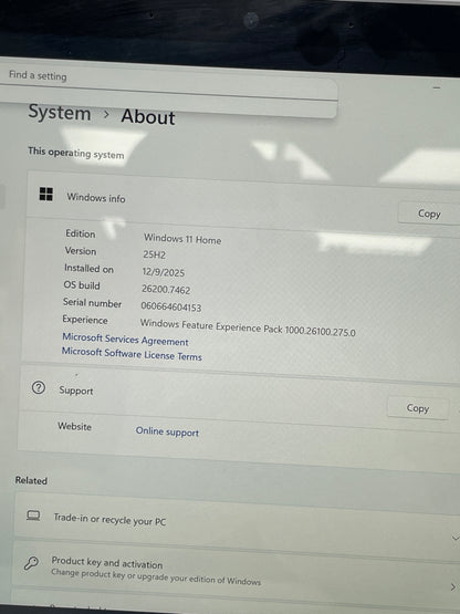 Microsoft Surface Pro 7 1866 12.3" i3-1005G1 1.2GHz 4GB RAM 128GB SSD Intel(R)