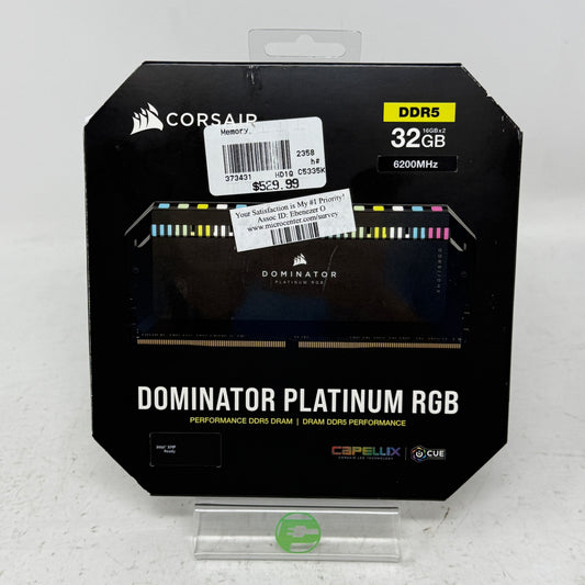 Corsair Dominator Platinum RGB 32GB (2x16GB) RAM DDR5 6200MHz CMT32GX5M2X6200C36