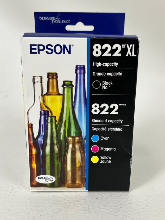 New HP 822XL Black, Yellow, Cyan and Magenta Ink Cartridge T822XL-BCS