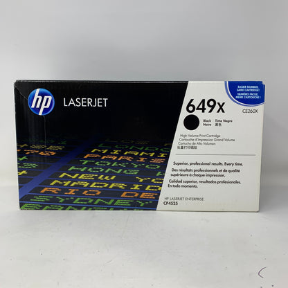 New HP LaserJet 649x Black 4 Pack Toner Cartridge CE260X