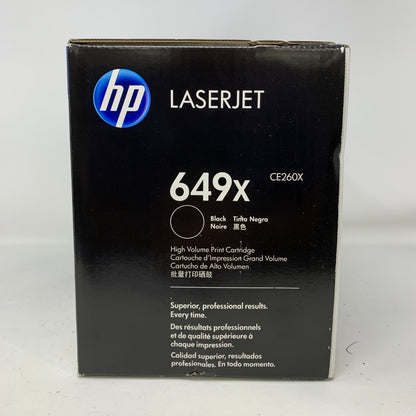 New HP LaserJet 649x Black 4 Pack Toner Cartridge CE260X