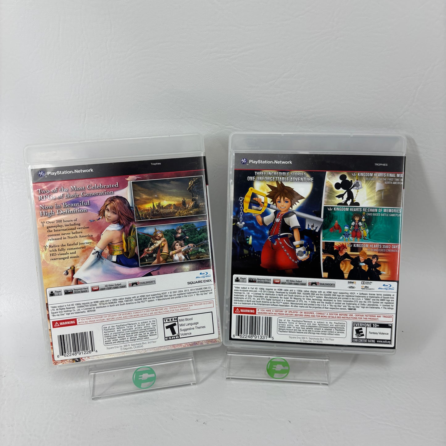 Lot of 2 PS3 Games Final Fantasy X X-2 HD Remaster Kingdom Hearts 1.5 Remix GH