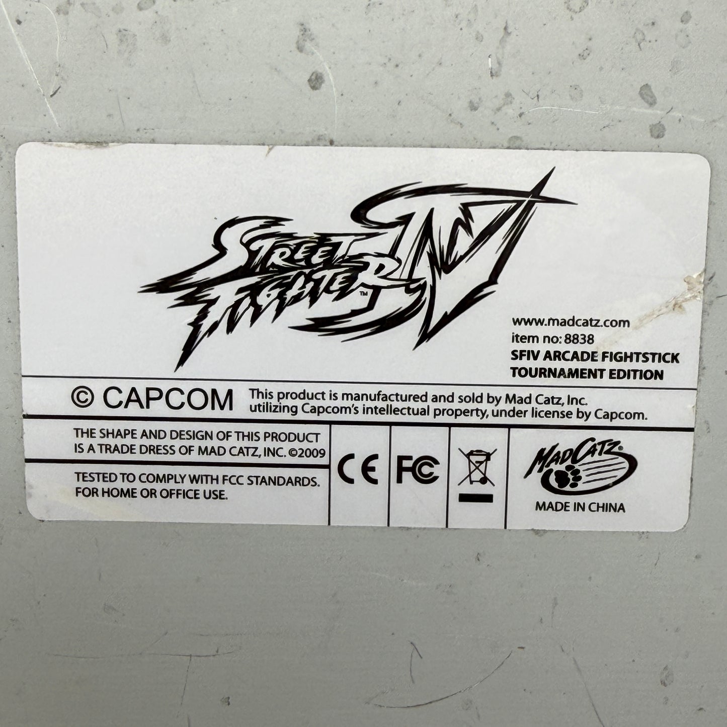 Mad Catz Street Fighter Black Arcade Fightstick Tournament Edtion For PS3