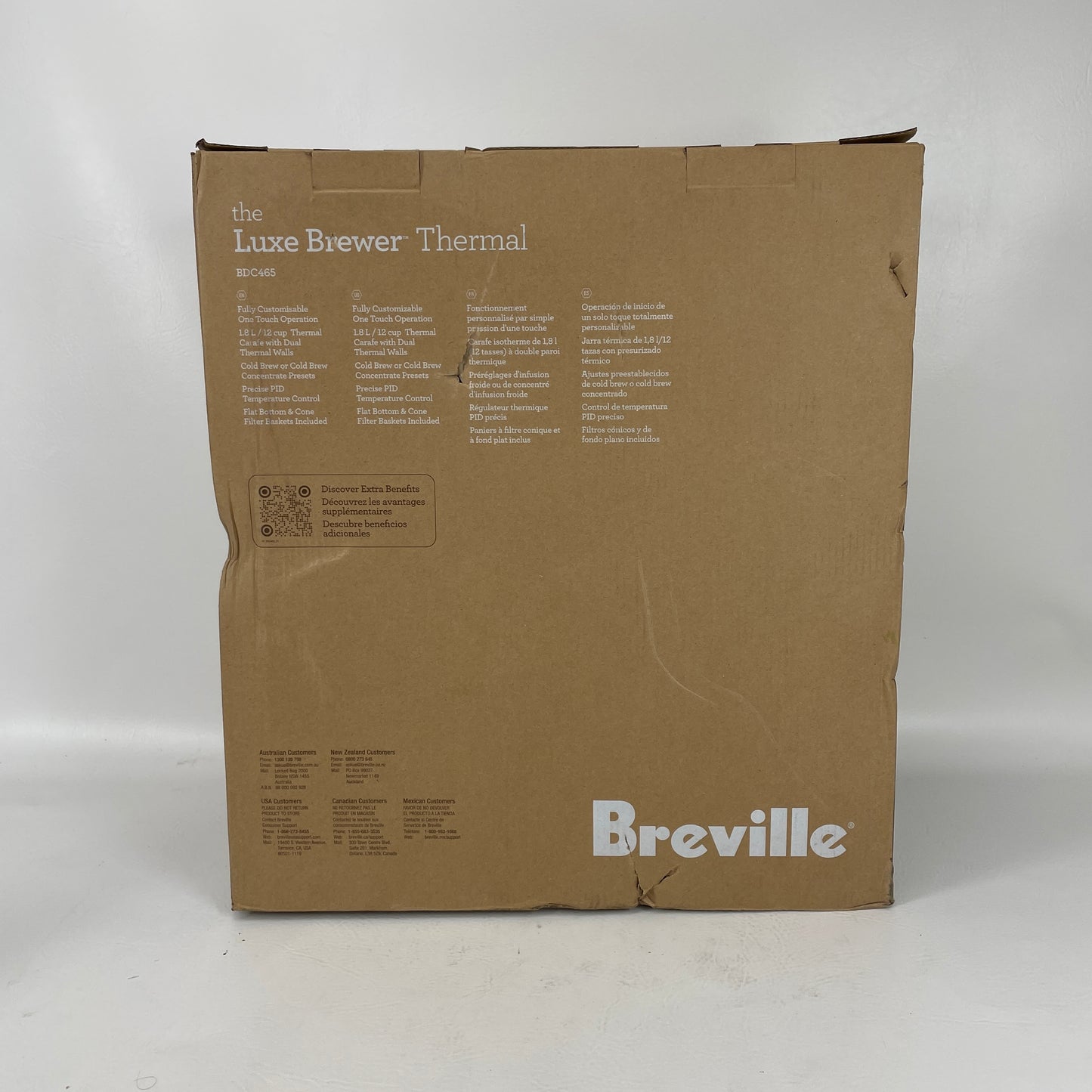 New Breville Luxe Brewer Thermal Coffee Maker Stainless Steel BDC465