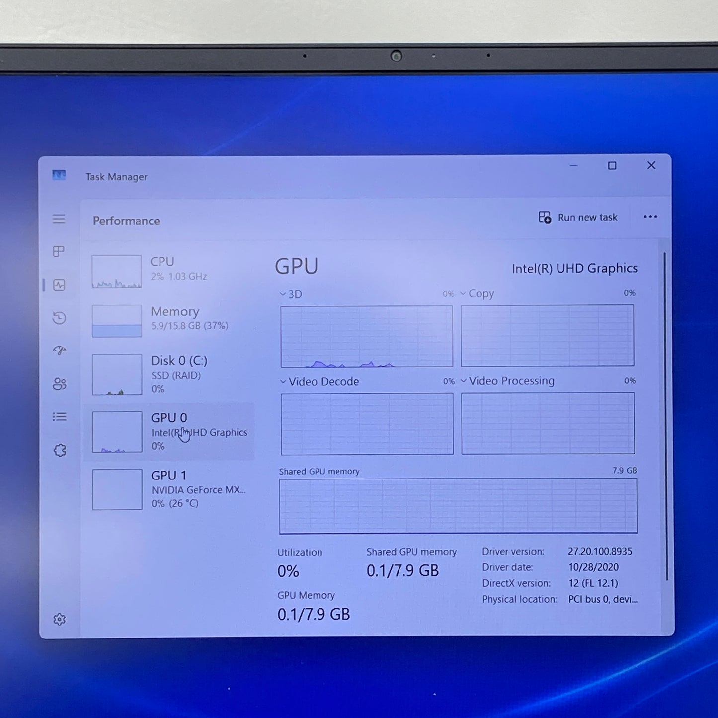 Dell Vostro 5590 15.6" i7-10510U 1.8GHz 16GB RAM 512GB SSD GeForce MX250